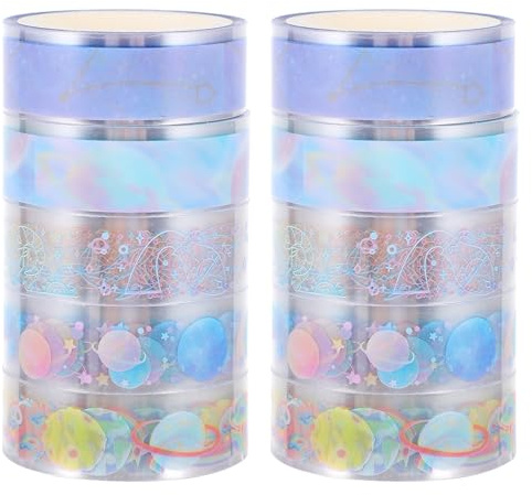 Holibanna Dekoratives Scrapbooking Klebeband 2 Schachteln Pet Washi Tape aus Transparentem Pet Satz mit 10 Rollen für Selbstgemacht Basteln und Kreative Gestaltung im Alltag