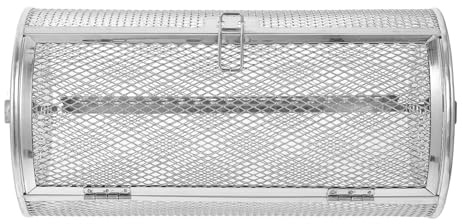 GALPADA Edelstahl Grillkorb für Backofen mit Drehbarem Design Multifunktionaler Backofenkorb für Trockenfrüchte und Kastanien Praktisches Küchenzubehör in Silber