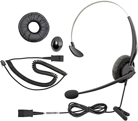 DailyHeadset RJ9 NC Mono Phone Headset for Analog Aastra Nortel Digium Polycom ShoreTel NEC Allworx Toshiba Phones Includes RJ9 and 3.5mm Adapter