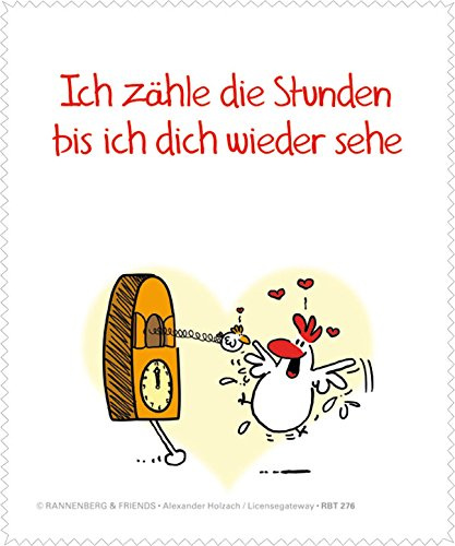 Rannenberg & Friends Brillenputztuch Ich zähle die Stunden bis ich Dich Wieder Sehe RBT276 - Microfasertuch - 23,5cm x 14,3cm