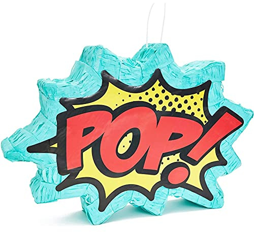 Comic Book Pop Pinata for Superhero-Themed Party Decorations, Small, 43 x 28 x 7 cm
