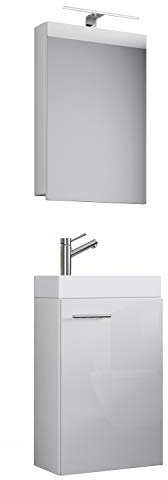 3-TLG Set | Waschplatz für Gäste WC | Gästebad | Waschtisch Toilette | Badmöbel Badezimmer Set - Slito SC