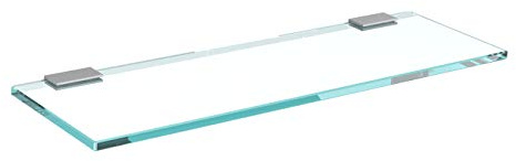bijon Glasregal Glasablage Wandregal Glas Bad-Regal Glas Badezimmer Regal Badablage Ablageregal - 8mm Hartglas, 60 x 12 cm, Klarglas + Halterung F - Edelstahl Optik