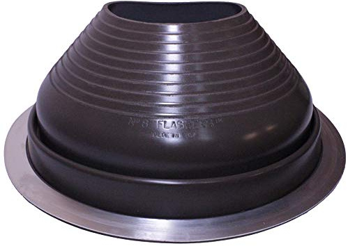 Flashers #8 Brown EPDM Round Flexible Roof Jack Pipe Boot Metal Roofing Pipe Flashing (Pipe OD 7 to 13) - 100% Made in The USA