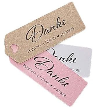 Danke Geschenkanhänger Papieranhänger Tags Etiketten Hochzeit Taufe Kommunion Konfirmation Taufe Geburtstag