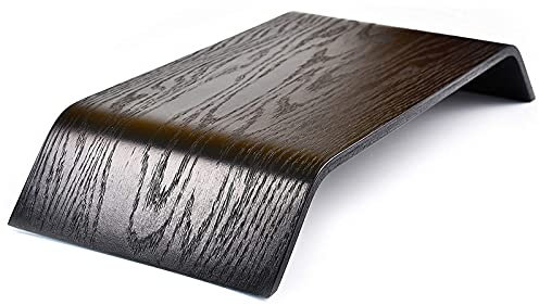 Valiai Robuster TV-Ständer aus Holz, Tragbarer Büro Laptop Ständer, Erhöhter Computerständer im Minimalistischen Skandinavischen Stil, Monitorständer, Helle Eichenfarbe (Schwarz)