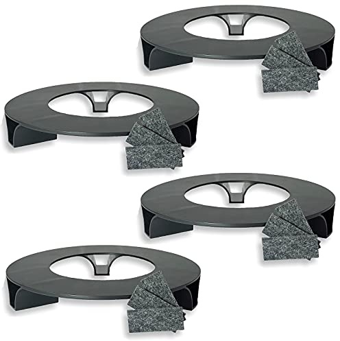 terraced® - 4er Set - Untersetzer Blumentopf inkl. Filzgleiter – Recycling Material - Made in Germany - Parent (Schwarz)