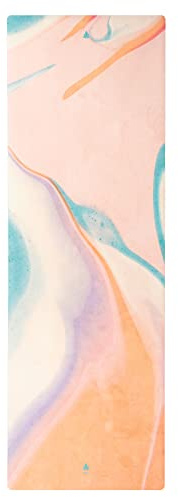 Mala HYBRID Premium Yogamatte Apricot Ink aus Naturkautschuk mit Mikrofaser-Oberfläche für Bikram-Yoga, Hot-Yoga, Vinyasa, Pilates, Fitness und andere Workouts