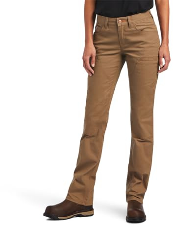 ARIAT Women's Rebar DuraStretch Made Tough Double Front Pant, Field Khaki, Size 30