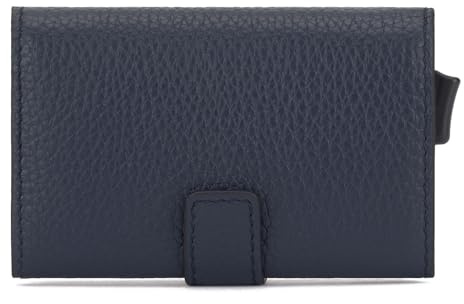 PIQUADRO - Portacarte di Credito Compatto in Pelle - Uomo - Blu Notte