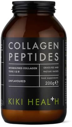KIKI Health Bovine Collagen Peptides Powder | 100% Hydrolyzed Supplement for Healthy Skin, Nails, Hair, Bones & Joints | Pure Unflavoured Paleo & Keto-Friendly Supplements for Adults - 200g