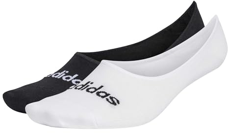 adidas Unisex Thin Linear Ballerina Socks 2 Pairs, White/Black, 6.5-8