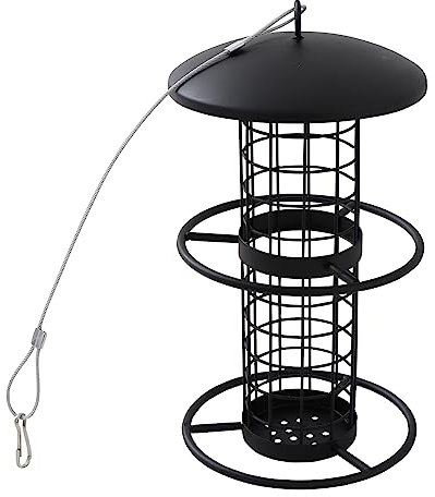 Futtersäule Matt Black für Meisenknödel, 26 cm