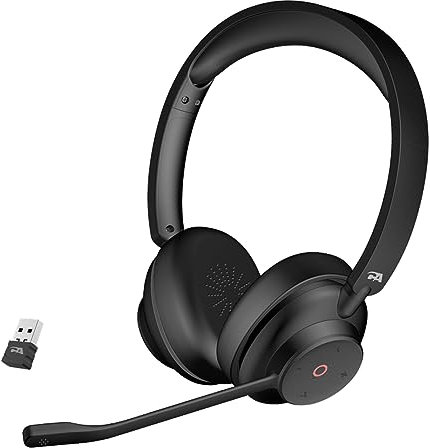 Cyber Acoustics Essential Wireless Headset (HS-1500BT) – Professional Headset Optimized for UC Platforms, ANC & ENC Technology Ensure Quality Audio for Calls & Music with All Day Comfort