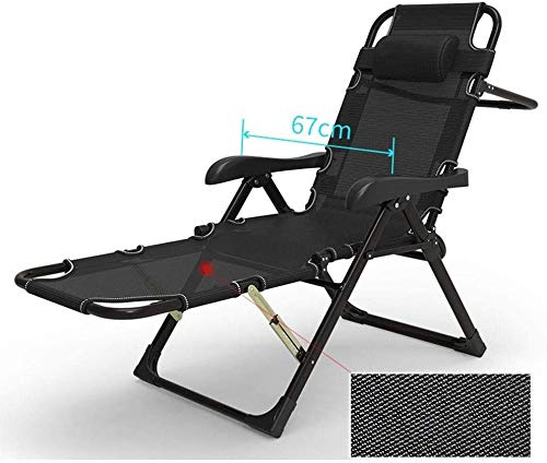 Sun Lounger Garden Chairs Foldable Deck Chair Lazy Backrest Reclining Chair, Summer Leisure Deck Chair Fold Lunch Break Household Office Nap Bed (Color, Deluxe Edition),Comfort Version