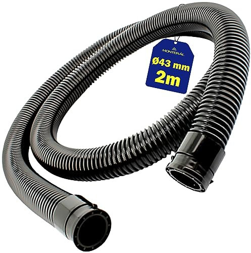 Tubo Flessibile 2m Ø43 mm - con Clip di Fissaggio - per Hoover Aspirapolvere - Garanzia di 10 Anni - MONTERAL
