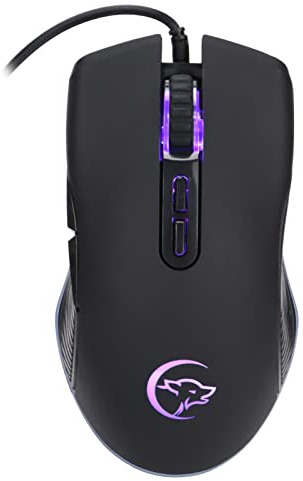 G830 Souris Optique Gamer Ergonomique Filaire, Souris de Bureau USB avec DPI Réglable, 4 Couleurs 7 Boutons Illuminé Ordinateur PC Souris de Jeu Filaire pour Bureau à Domicile (Noir)