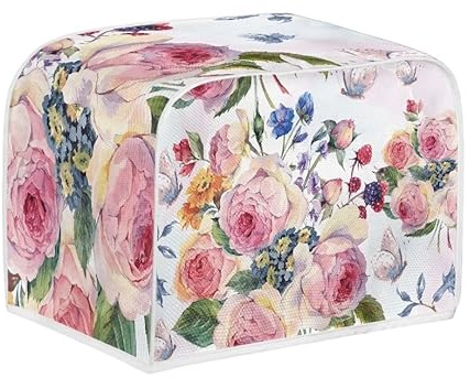 Jeiento Pink Peony Toaster Cover Floral 2 Slice Toaster Storage Bag Stain Resistant Small Bread Cover Oven Dustproof Cover,The Pioneer Woman Kitchen Accessories