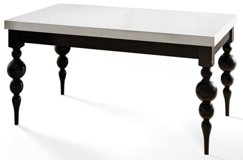 AlpiMeble Esszimmertisch Ausziehbarer, 160x80x78,5cm, Schwarz
