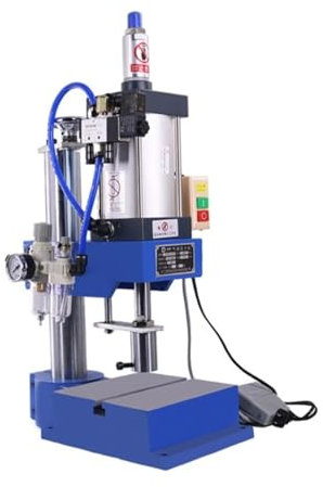 Taladro de mesa, Punzonadora Neumática, 200kg, Columna Única, 63 Tipos, Prensa De Banco, Remachadora De Alta Precisión De Bazo De Gas Pequeño Compacto y de alta precisión ( Color : Gold , Size : A )