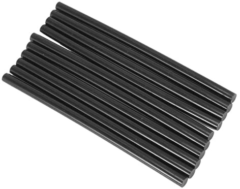 10 Stück Farbige Klebesticks Heißkleber Klebestifte in Farben 7mm X 150mm Geeignet für Gängige Heißklebepistolen (BLACK)