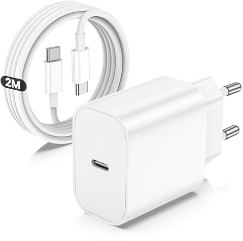 Chargeur USB C Rapide pour iPhone 17/17 Pro/17 Pro Max/16 Max/16e/15 Pro Max/15 Plus/iPadPro/Samsung, Prise Adaptateur USB C Chargeur Rapide avec 2M Cable USBC