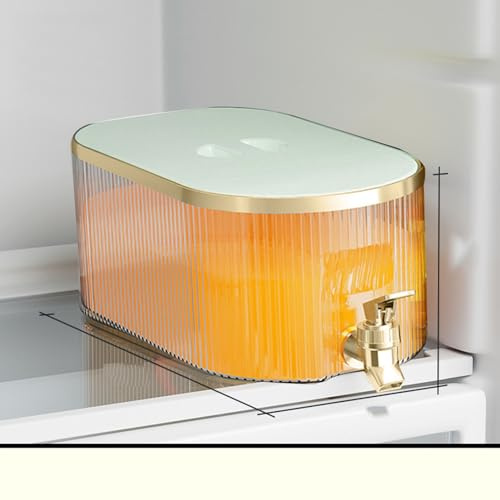 Dispensador de Bebidas de 5 Litros para Frigorífico, Jarra de Agua Fría, Soporte para Limonada, Jarra de Jugo con Espiga, Dispensador de Bebidas Resistente a la Temperatura de Gran(Verde claro)