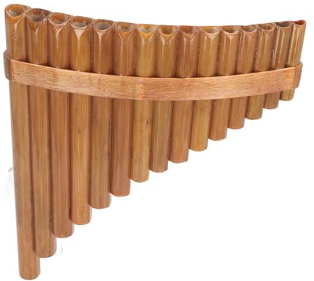 Flûte de Pan, 15 Tuyaux, clé de G pour Débutants, Apprentissage de L'enseignement, avec Manuel D'utilisation, Sac de Transport, Embout et Longs Tuyaux, Instrument de Musique
