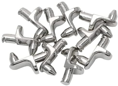 25 Pcs Shelf Support Pegs, Shelf Pins, Stainless Shelf Support for 5 mm Hole, Cupboard Shelf Pegs for Furniture Kitchen Cabinet Bookcase Closet Wardrobe Cupboard Wood Glass Shelves Supports