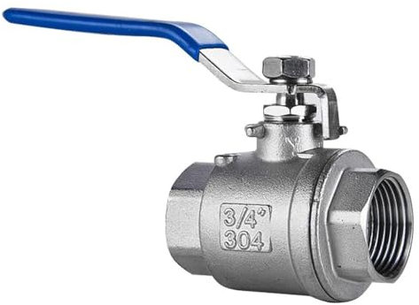 Edelstahlventil, 1 Stück Edelstahl SS304 2P Vollanschluss-Kugelhahn, BSP Innengewinde 1/4 3/8 3/4 1 Zoll Vinylgriff Gewindeventile Wasserschalter DN8-50(1 Zoll)