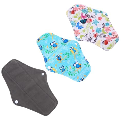COLLBATH 3er Packung Waschbare Damenbinden Wiederverwendbare Menstruationsbinden Aus Stoff Für Frauen