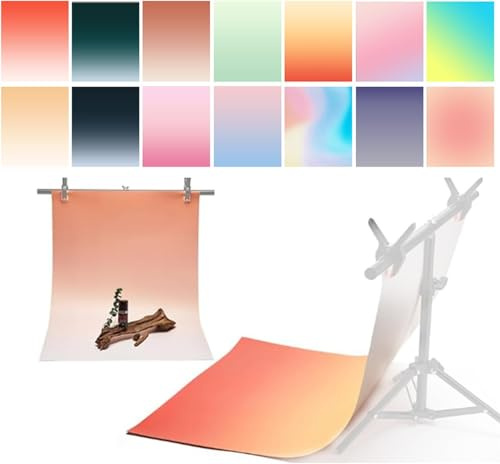 7PCS 14Patterns Photography Gradual Background Paper Without Stand, Double-Sided Waterproof Reusable 34x23in Morandi Photo Tabletop Backdrops for Food Jewelry Cosmetics Makeup