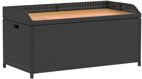 Homvdxl Aufbewahrungsbank mit Sitzkissen, für Flur, Schlafzimmer, Wohnzimmermöbel, 100x50x52cm, Schwarz