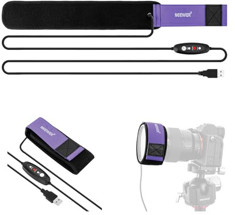 NEEWER 16/400mm USB Lens Heater Warmer for Camera Telescope, Dew Heater Strip with 3 Temperature Levels, Prevents Dew Fog Condensation for DSLR Mirrorless Cam Binocular Astrophotography, HW-29B