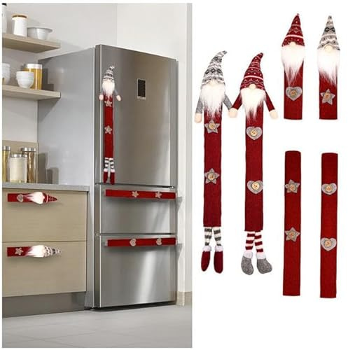 DouxiE Christmas Refrigerator Handle Cover 6, Christmas Kitchen Decoration for Refrigerator Microwave Or Dishwasher