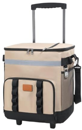 Bolsa térmica térmica con ruedas y asa, 35 L, impermeable, portátil, para mantener el calor, para camping, senderismo, viajes, picnics