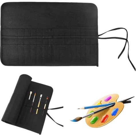 Bolsa para Pinceles de Pintura, Negro, 30 Ranuras, 49 x 33 cm