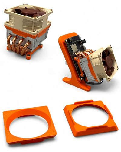 Fan Adapter kompatibel zu GeeekPi Low Profile Plus Cooling System und Noctua 60mm NF A6x15 NF A6x25 Premium Lüfter Adapter (Orange)