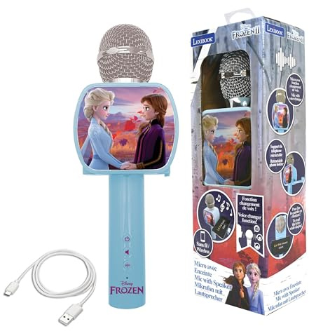 Lexibook, Die Eiskönigin, Bluetooth-Mikrofon, MIC240FZLXB | Stimmenverzerrer, eingebauter Lautsprecher, Handyhalter inklusive