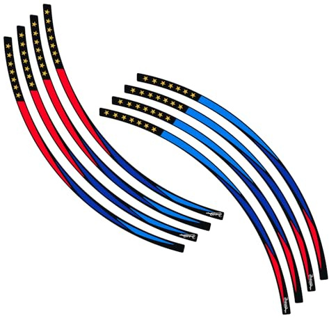 Kit Adesivi Cerchi Moto GP Design – 10 Pezzi, Compatibili con Cerchioni da 15'' a 19'' – Decorazione Sportiva per Ruote Anteriori e Posteriori – Modello D0155
