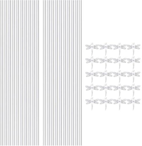 Pflanzenstäbe – 17,52 Zoll 20 Stück | Pflanzenstützstäbe Aus Acryl Mit Clips | Orchideen-Stützklammern | Transparente Pflanzenunterstützungsstrukturen Für Aufrechtes Wachstum Von Weinreben, Pflege Und