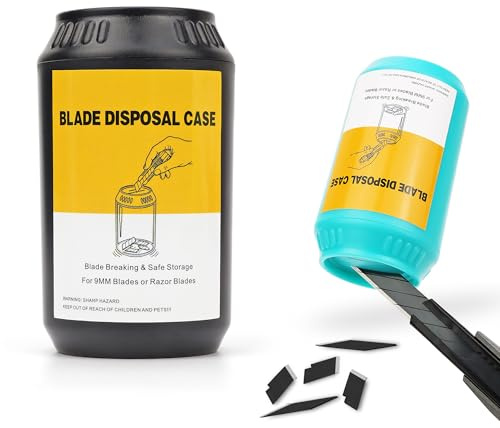 Magnetic Blade Disposal Case & Snapper for 9mm Snap Off Knife, Reusable Sharps Bin for Used Safety Razor Blades, Secure Storage Organiser for Crafting, DIY & Workshop, Portable Blade Bank