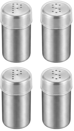 Lot de 4 Mini Salières et Poivrières en Acier Inoxydable, 5ml Salière et Poivrière de Table avec Couvercle Étanche, Récipient à Épices Portable pour Cuisine, Barbecue, Pique-nique et Camping