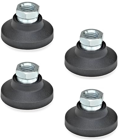 Ganter Normelemente | 4 Stück | Gelenkfüße mit Gewindebuchse - GN 343.3-50-M12-A | Stahl