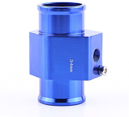 Qiilu Wassertemperaturanzeige, 34 mm, Universal-Wassertemperatursensor, für Auto, Metall, Wassertemperatur, Dichtung, Heizkörperschlauch, Blau