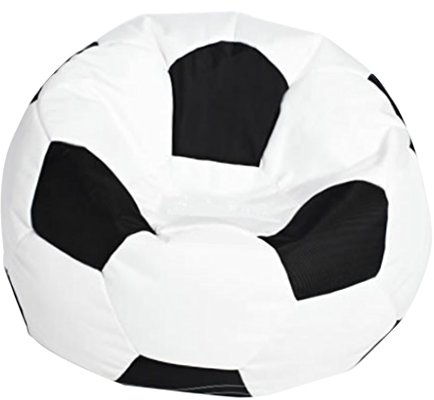FLAMEER Football Oxford Cloth Kids Bean Bag Cover for Kids Stuffed Animal Storage, 3 Colors to choose - White, 80cm