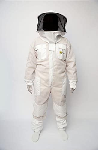 Dreilagiger Unisex Schutzanzug für Bienen, belüftet, rund, Gr. XL