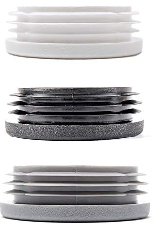 Round Tube Inserts End Caps, Varierty of Sizes in Black, White or Grey - Made in Germany (Please See Diagram Before Ordering) 50mm, Black, Pack of 4