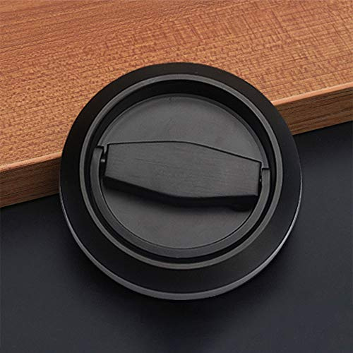 1 manijas de puerta empotradas, manijas de puerta corredera empotradas, manijas de puerta invisibles, manijas de puerta de gabinete, manijas de cajón, anillo de copa de dedo, tirador de dedo (negro)