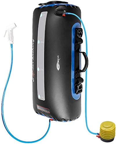 ZKHD Sac de Douche Solaire de Camping 5 Gallons / 20L Sac de Douche de Voyage Chaufféàénergie Solaire Portable Sac de Douche de Camping Chauffé